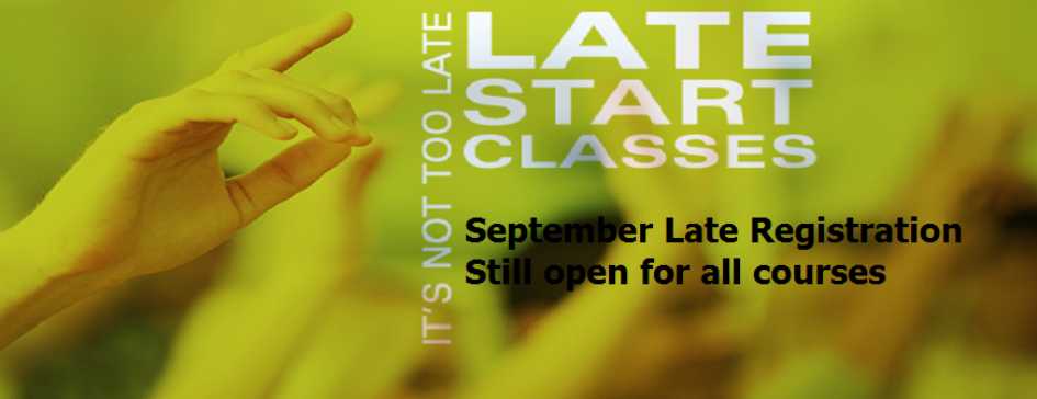 Late Registration available for September 2014