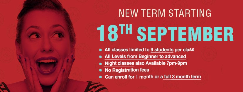 New Term Starting 18th September 2017